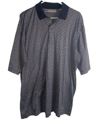Slazenger Men’s Plaid Blue White Geometric print Polo Shirt Size L