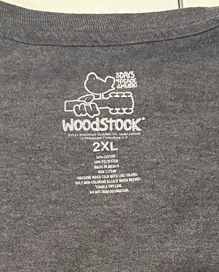 WOODSTOCK 3 DAYS OF PEACE LOVE MUSIC T SHIRT Retro 60's Concert Hippie 2XXL gallery