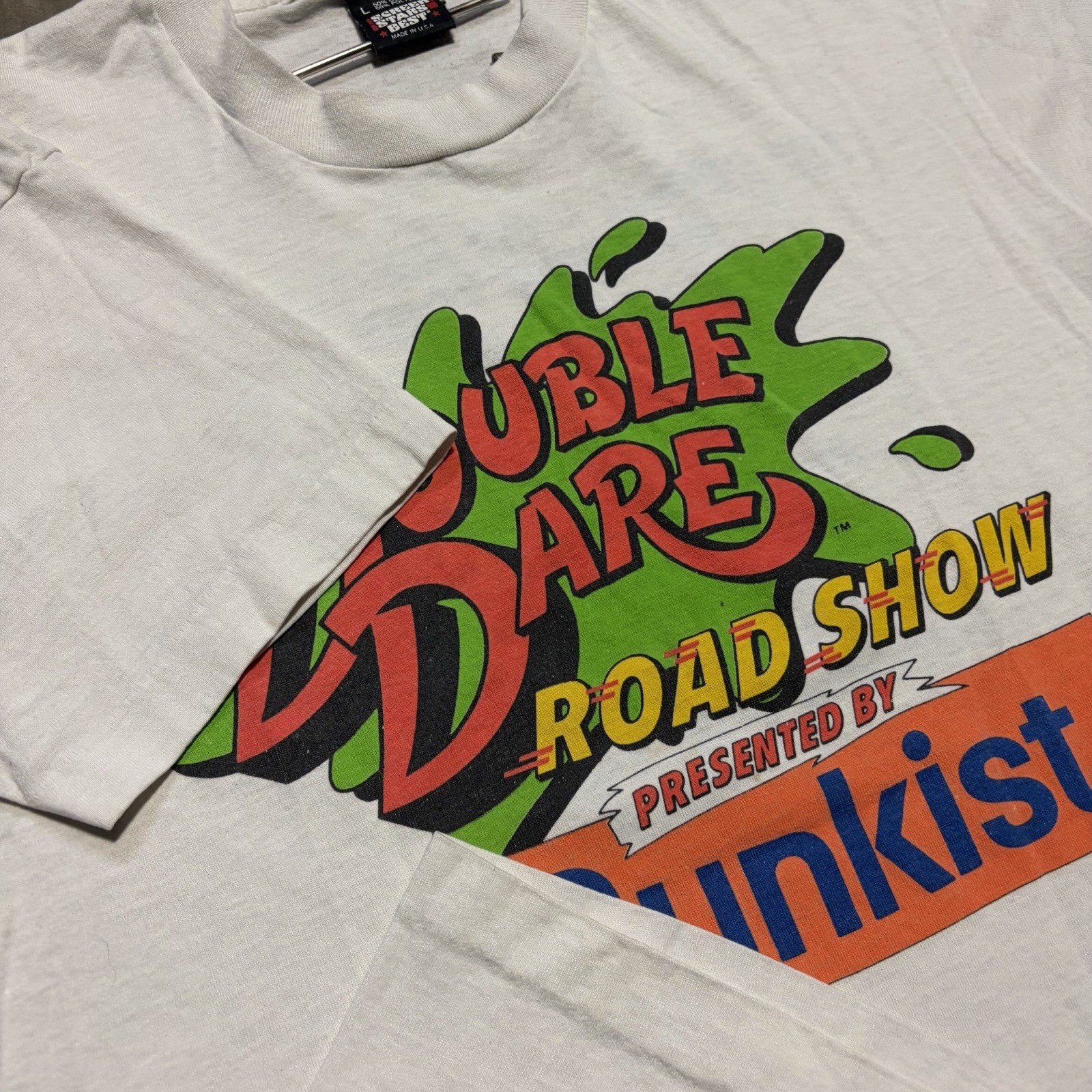 Vintage Nickelodeon Double Dare T Shirt L Live Tour Road Show Sunkist Promo 90s gallery