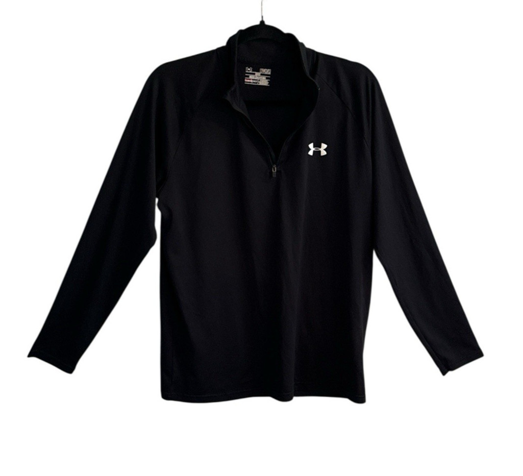 Under Armour Mens Black Medium Loose Long Sleeve Heat Gear 1/4 Zip Style 124220 gallery