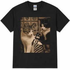 Vintage Cat Smoking Tattoo Inked Kitty Artist Trendy Graphic Cotton Unisex Tee