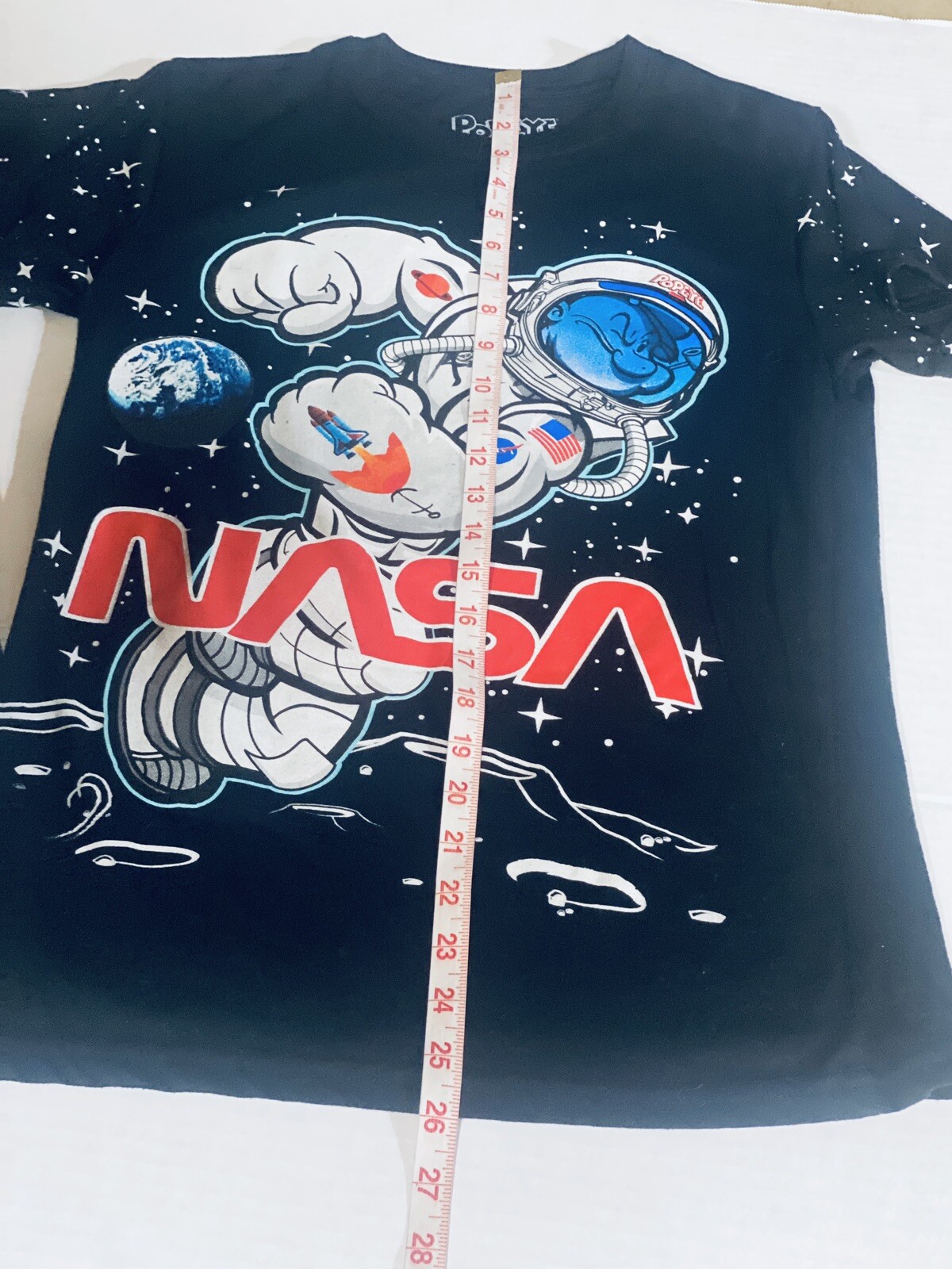 Popeye NASA T Shirt Adult Black Size Small Men Cotton Poly EUC gallery