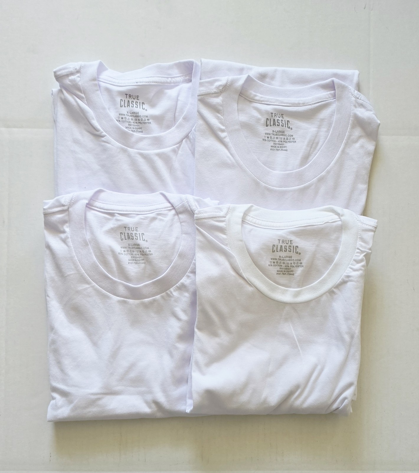 True Classic - Crew Neck - Short Sleeve T-Shirt - White - X-Large - 4 Pack gallery