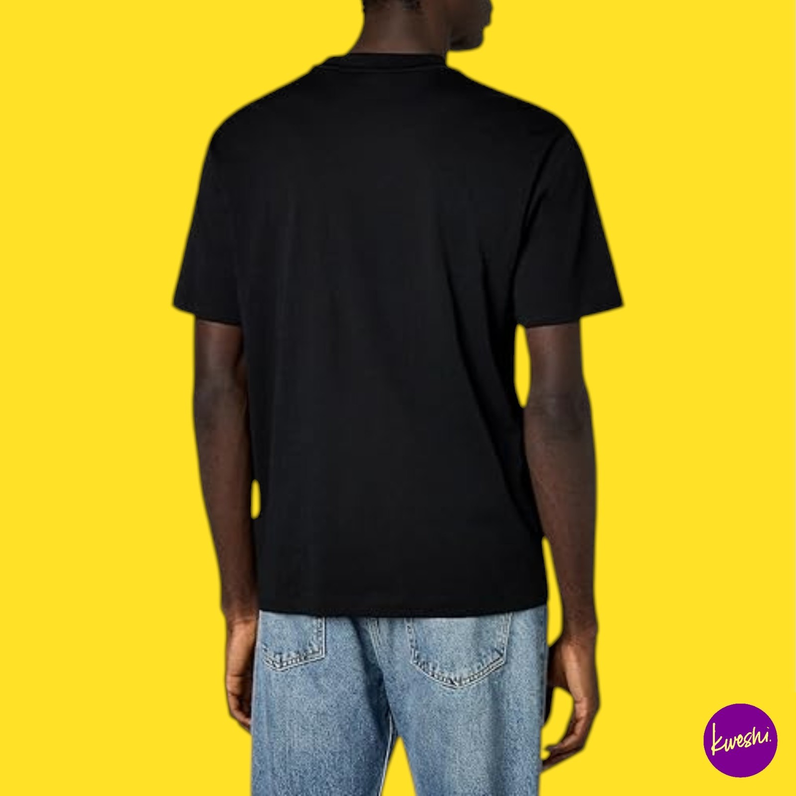 HUGO Men's Nico Cotton-Jersey T-Shirt, Blue Logo Print, Black, UK XXL | EU 56 gallery