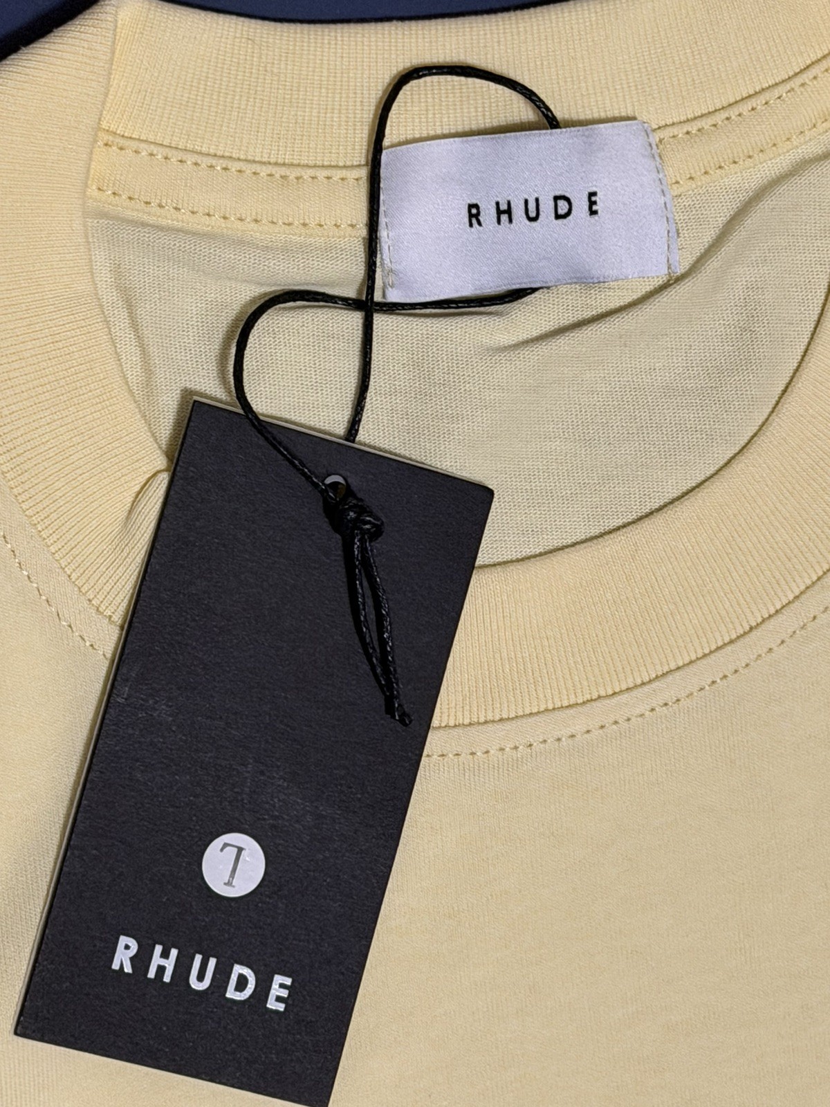 RHUDE Angel Graphic Print T-Shirt Yellow Men's Regular Fit Size L gallery