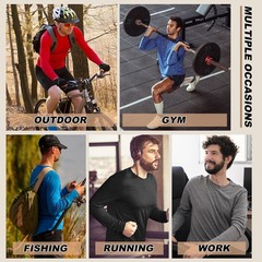 4-7 Pack Long Sleeve Shirts for Men Quick Dry Moisture Wicking Mens Long Slee…
