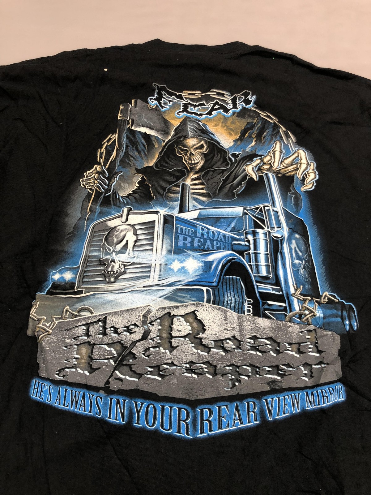 Delta Shirt Mens 2XL Black Grim Reaper Truck Road Reaper Graphic Horror Tee gallery