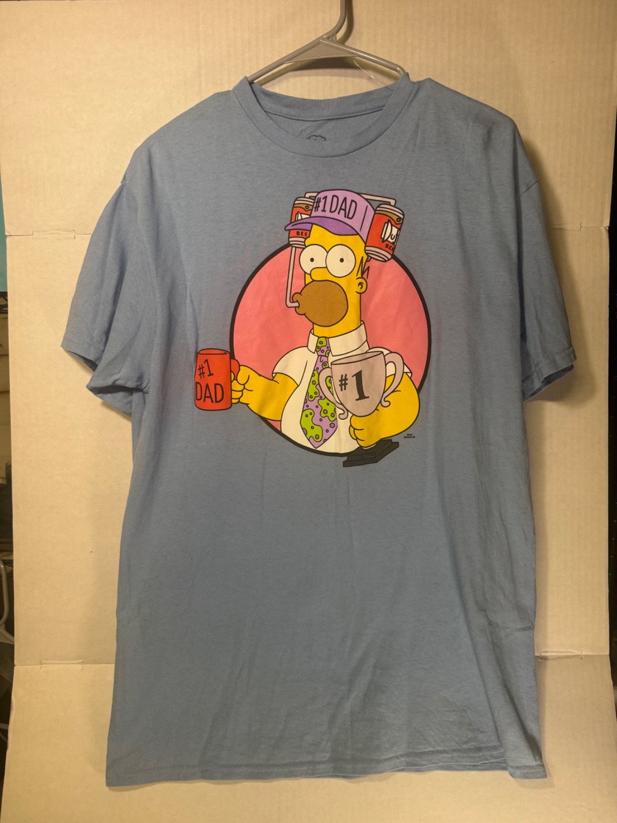 The Simpsons Homer Simpson #1 Dad Graphic T-Shirt Blue Men's Large gallery