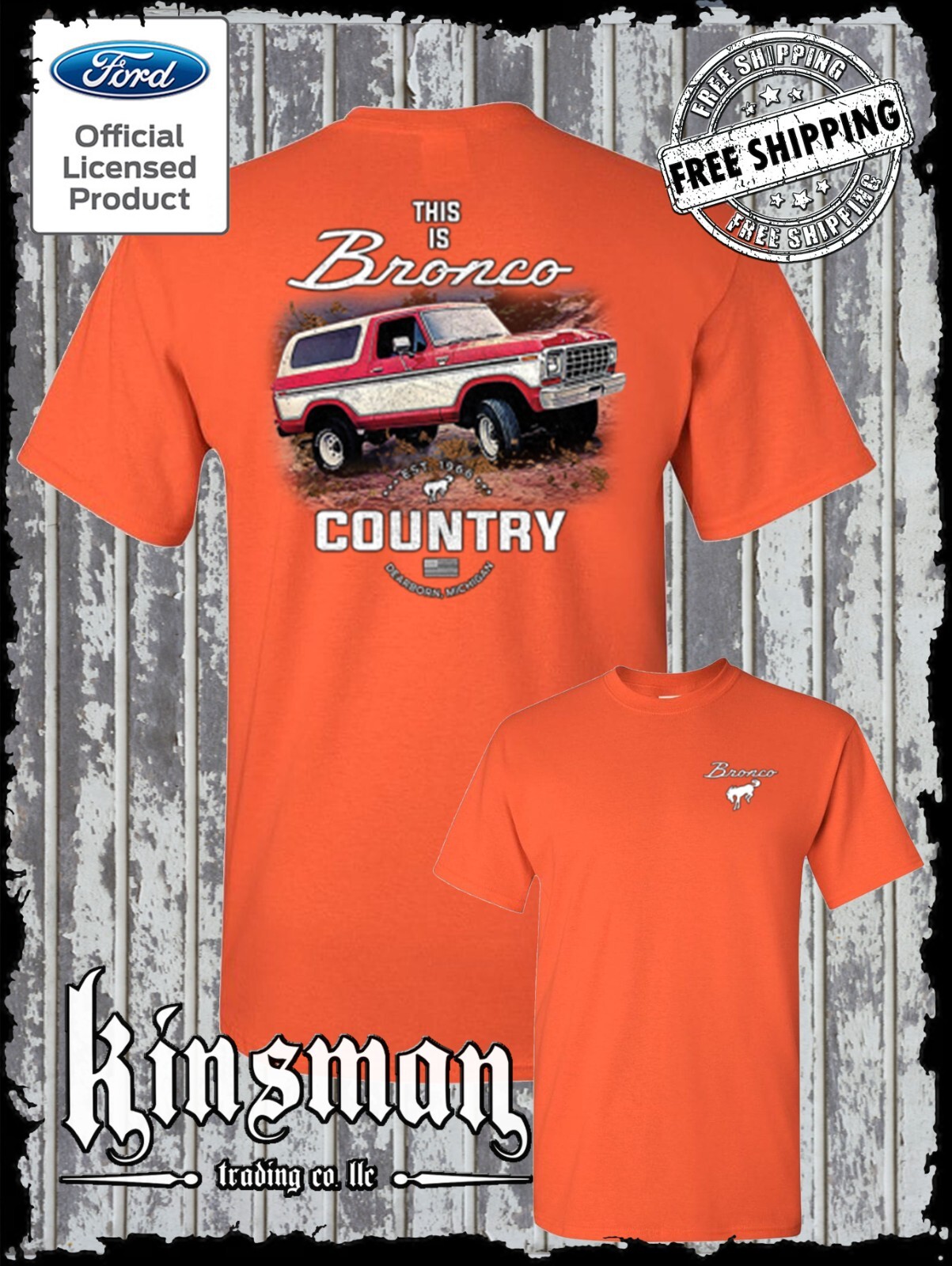 Bronco Country Ford 2-Sided T-Shirt - Official Licensed Product gallery