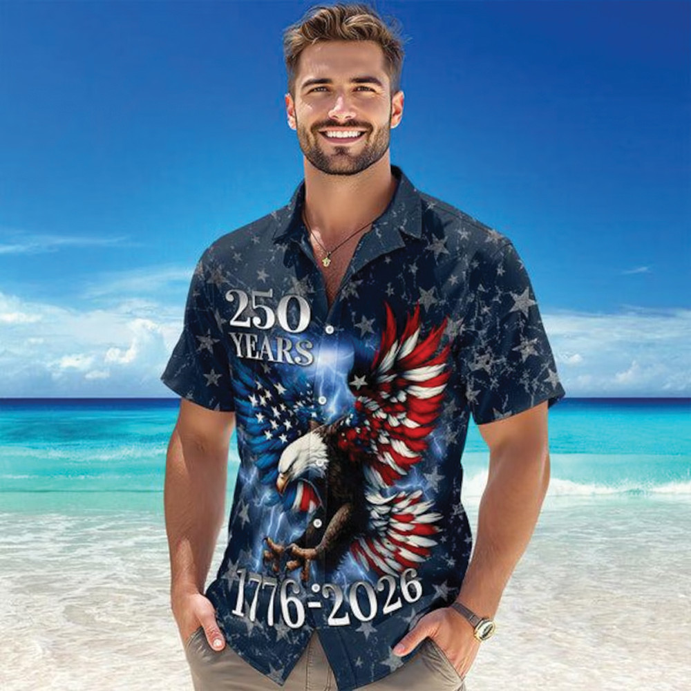 America 250th Anniversary Hawaiian Shirt, 250 Years Of Freedom Button Shirt gallery