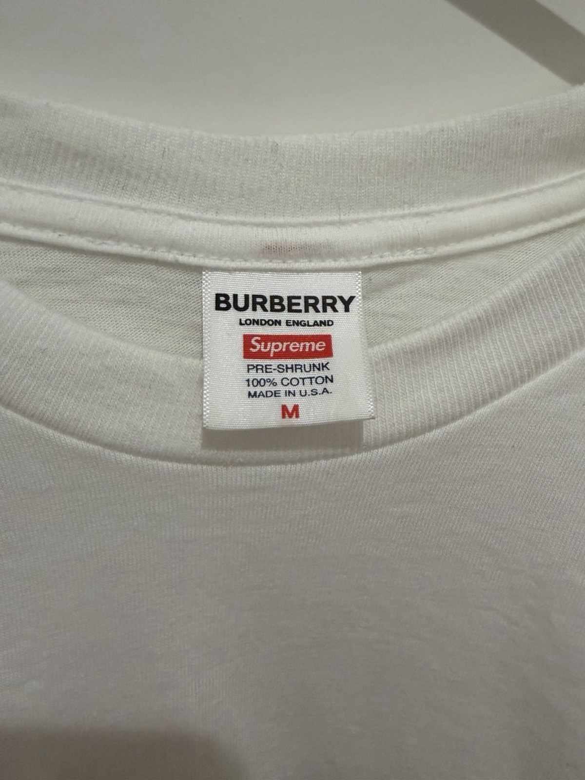 Supreme x Burberry Box Logo Tee (White). Size M. 100% Authentic. Fast Shipping. gallery