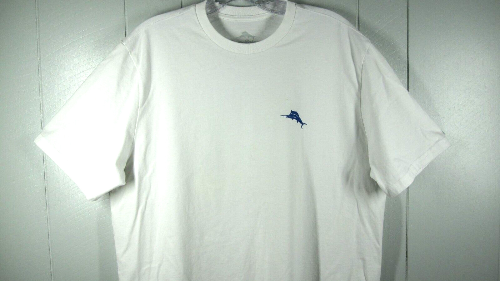 Tommy Bahama Shirt Men's M White Paradise Fairway Tee Logo on Front Golf Casual gallery