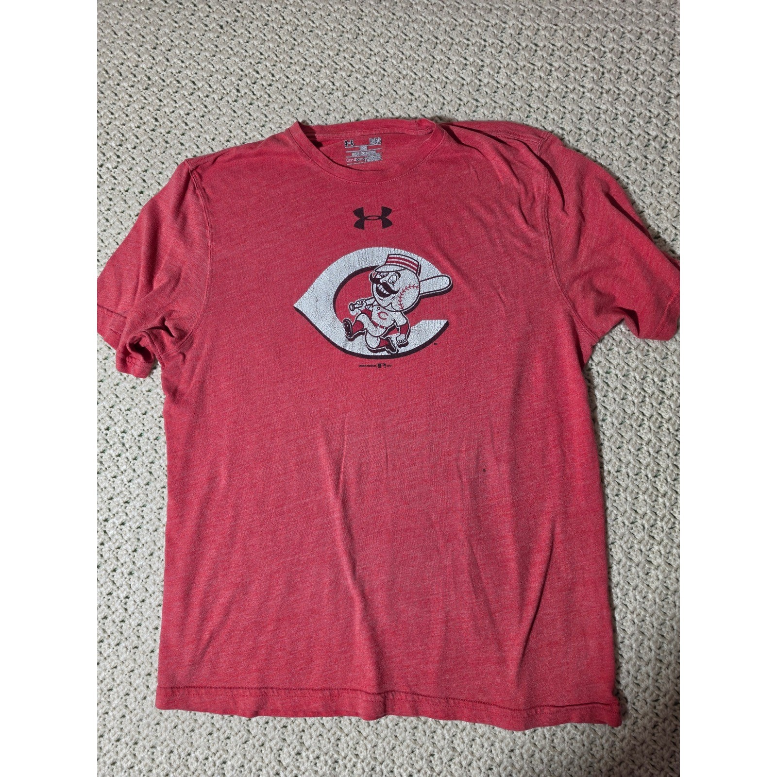 Under Armour Cincinnati Reds Shirt Mens Large Red Good Mr Redlegs HeatGear MLB gallery