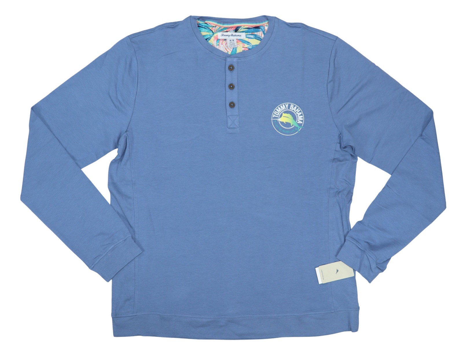 Tommy Bahama 3-Button Long Sleeve Solid Men's Henley T-Shirt NWT Pick Color/Size gallery
