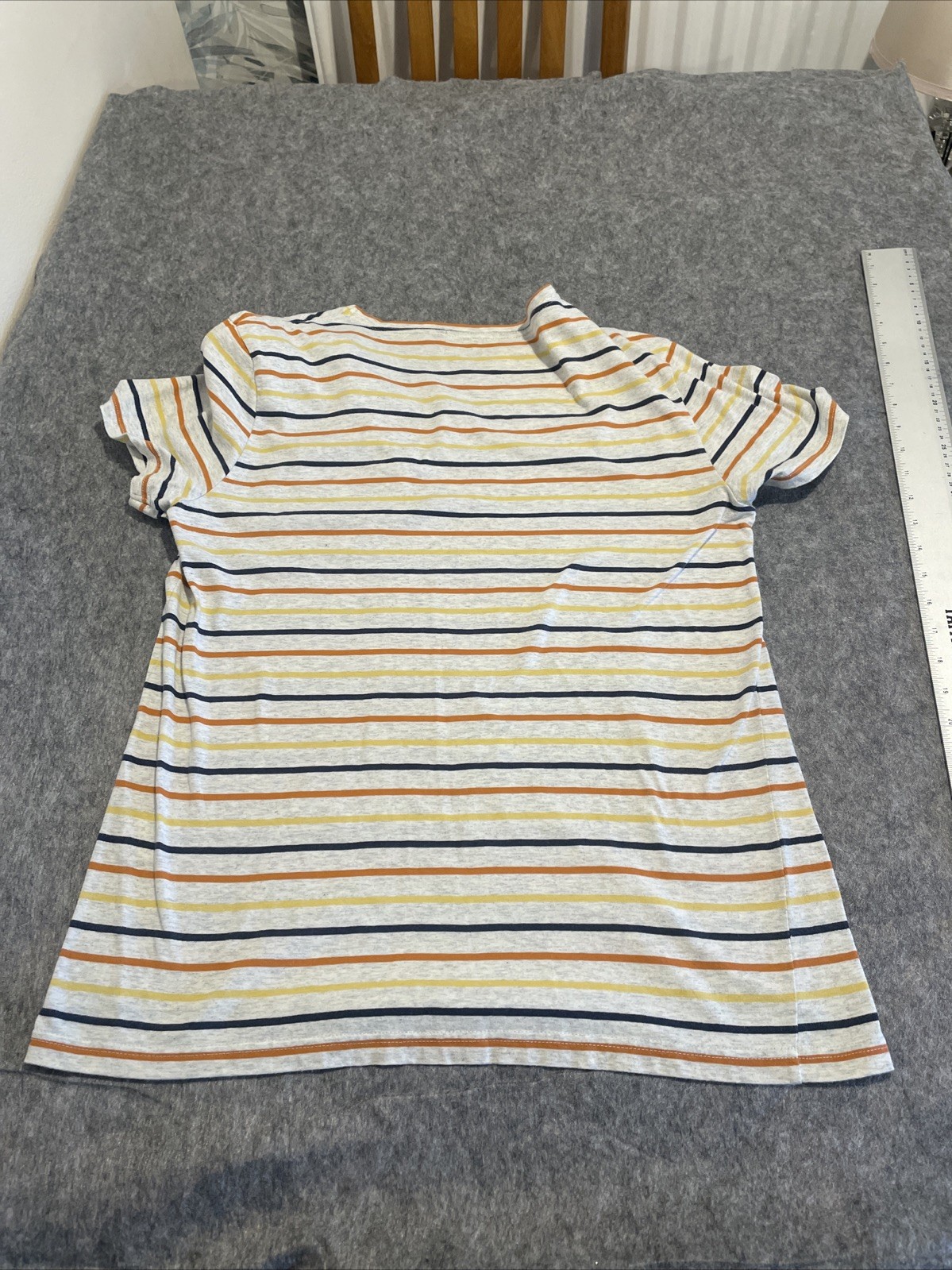 Oliver Spencer T Shirt Men’s Small Grey Multicoloured Stripes Pocket Tee gallery