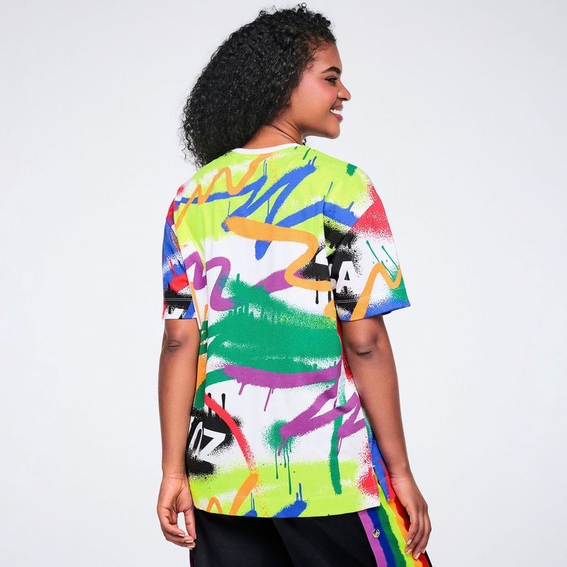 Zumba Pride Oversized Crew Neck Tee - White/Black (men's sizing) ~ XS S M L XL gallery