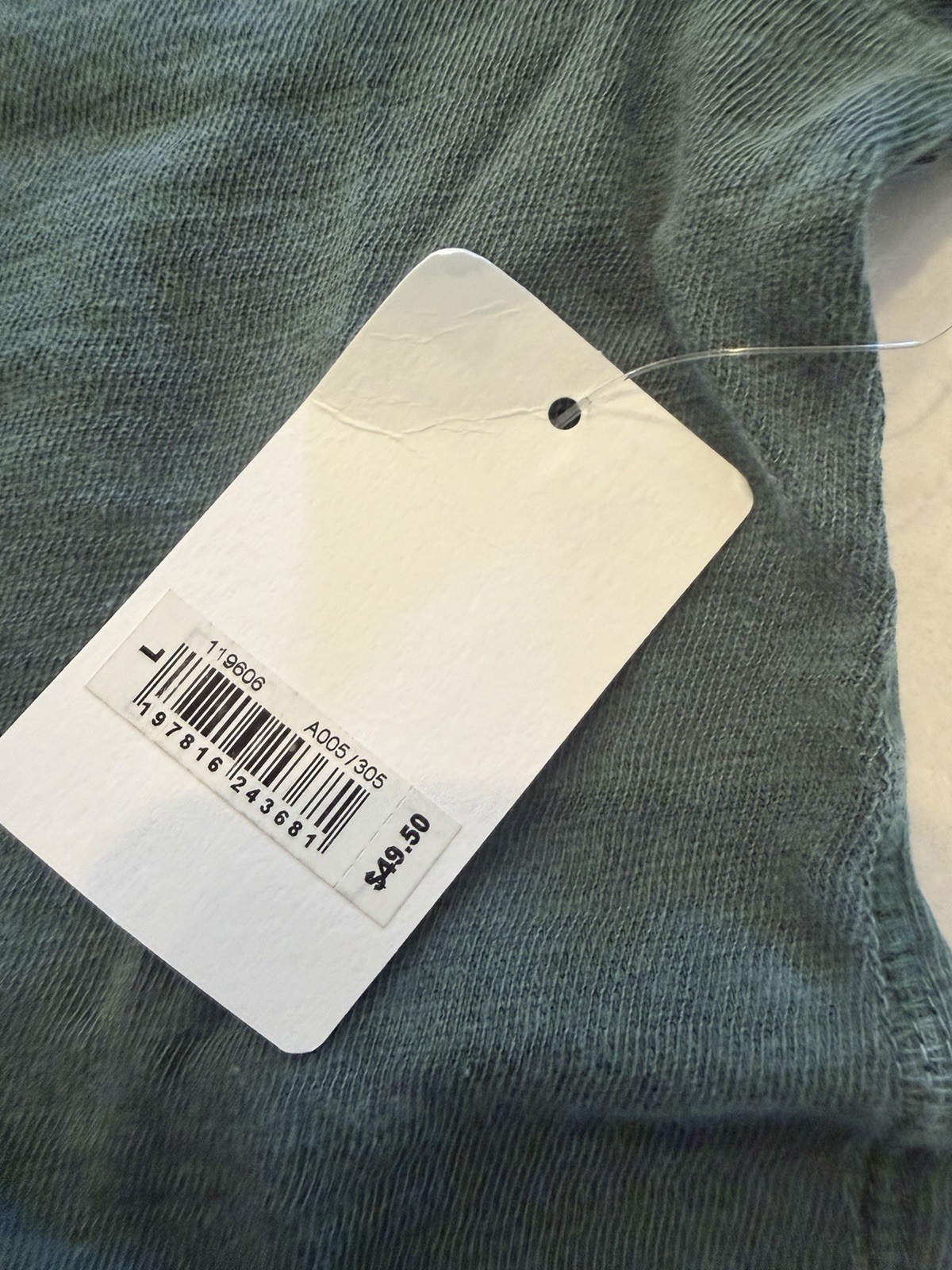 Lucky Brand Men’s Green Long Sleeve Henley NWT Size L gallery