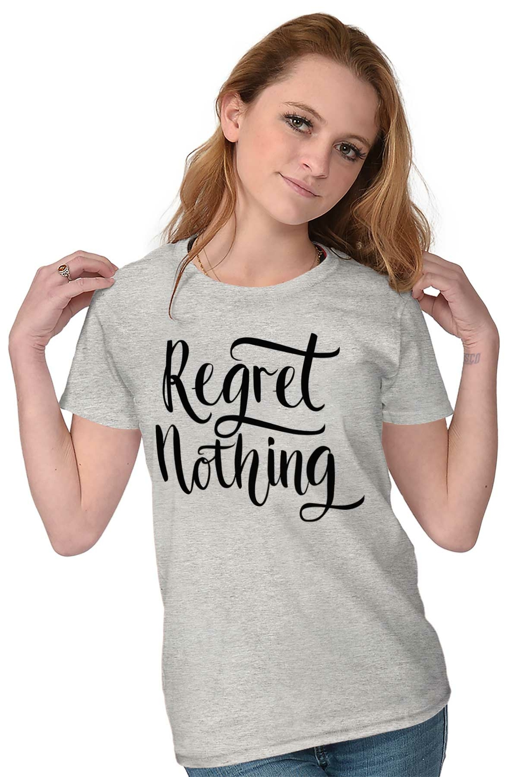 Regret Nothing Motivational Gym Workout Gift Womens Top Junior Graphic Tee gallery