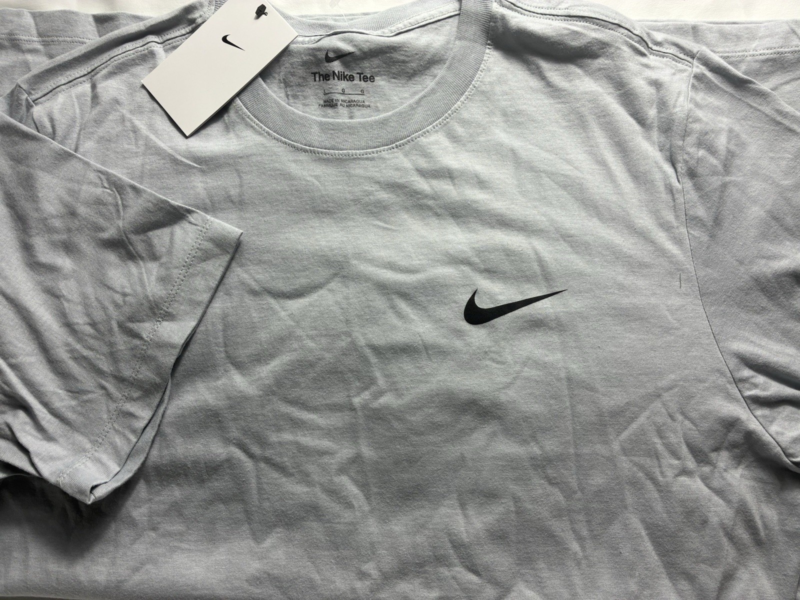 Nike The Nike Tee Men's Gray Logo Short Sleeve Crew Neck T-Shirt Size L gallery
