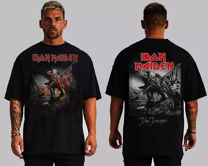 IRON MAIDEN TROOPER HARD ROCK T SHIRTS FRONT AND BACK PRINT gallery