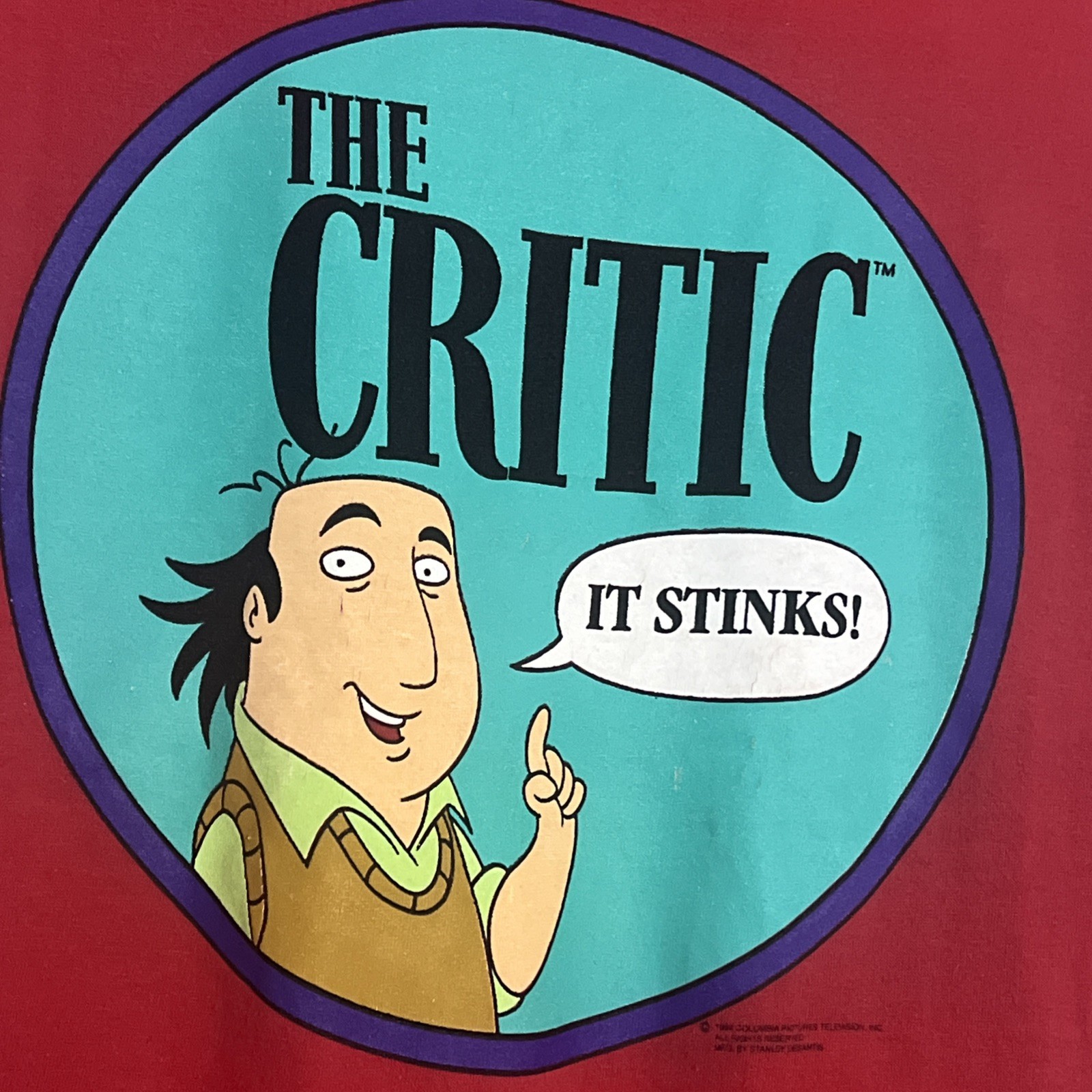 Vintage The Critic Shirt Cartoon Network Tv Stanley Desantis Simpsons Mel Brooks gallery