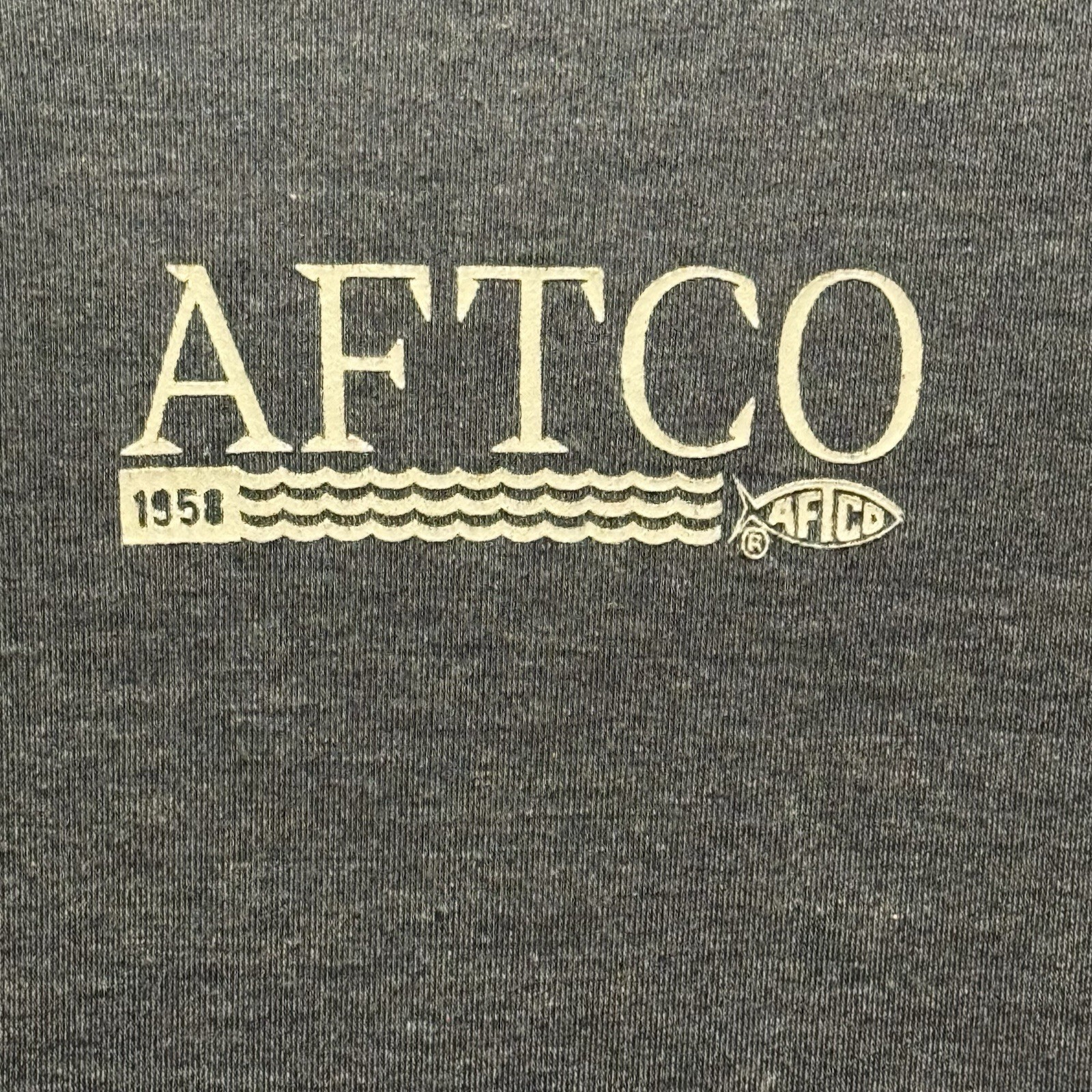 AFTCO Unisex Gray Short Sleeve T-shirt Size Medium Fishing Tackle Any Fish/Water gallery