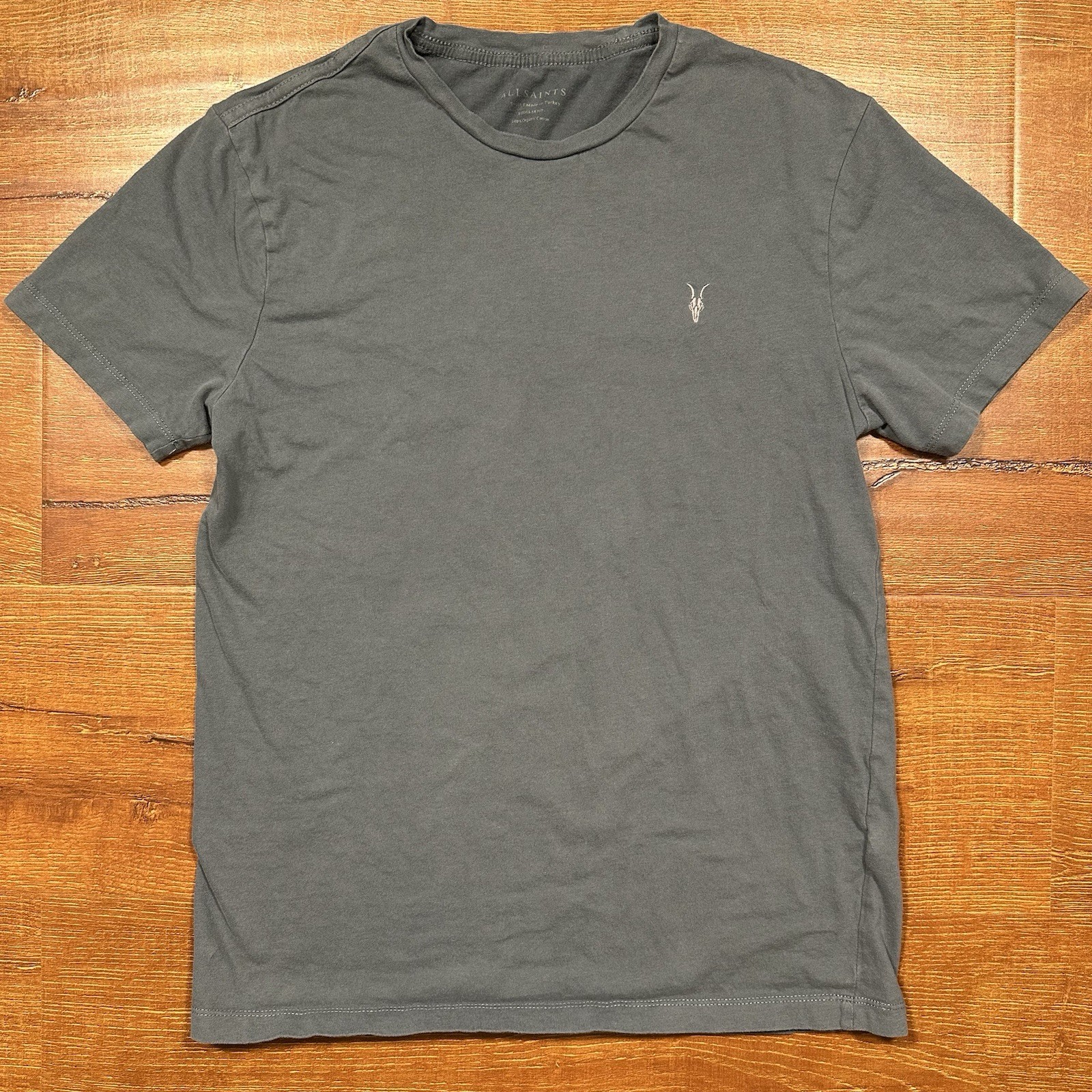 All Saints T Shirt Mens S Gray Short Sleeve Embroidered Logo City Designer Alt gallery