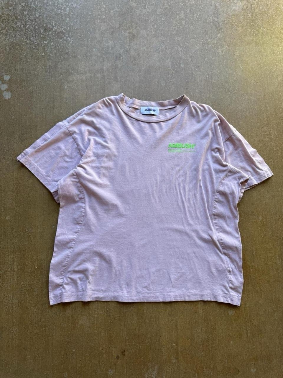 Ambush Dusty Rose Japanese Streetwear Fin T-Shirt Size 3 (L)