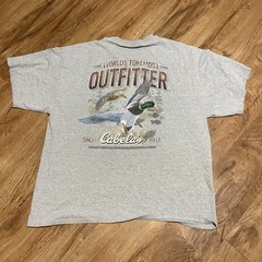 Cabelas Duck Hunting Gray TshirtMen XXL Outdoors Hunters Graphics Birds Tee