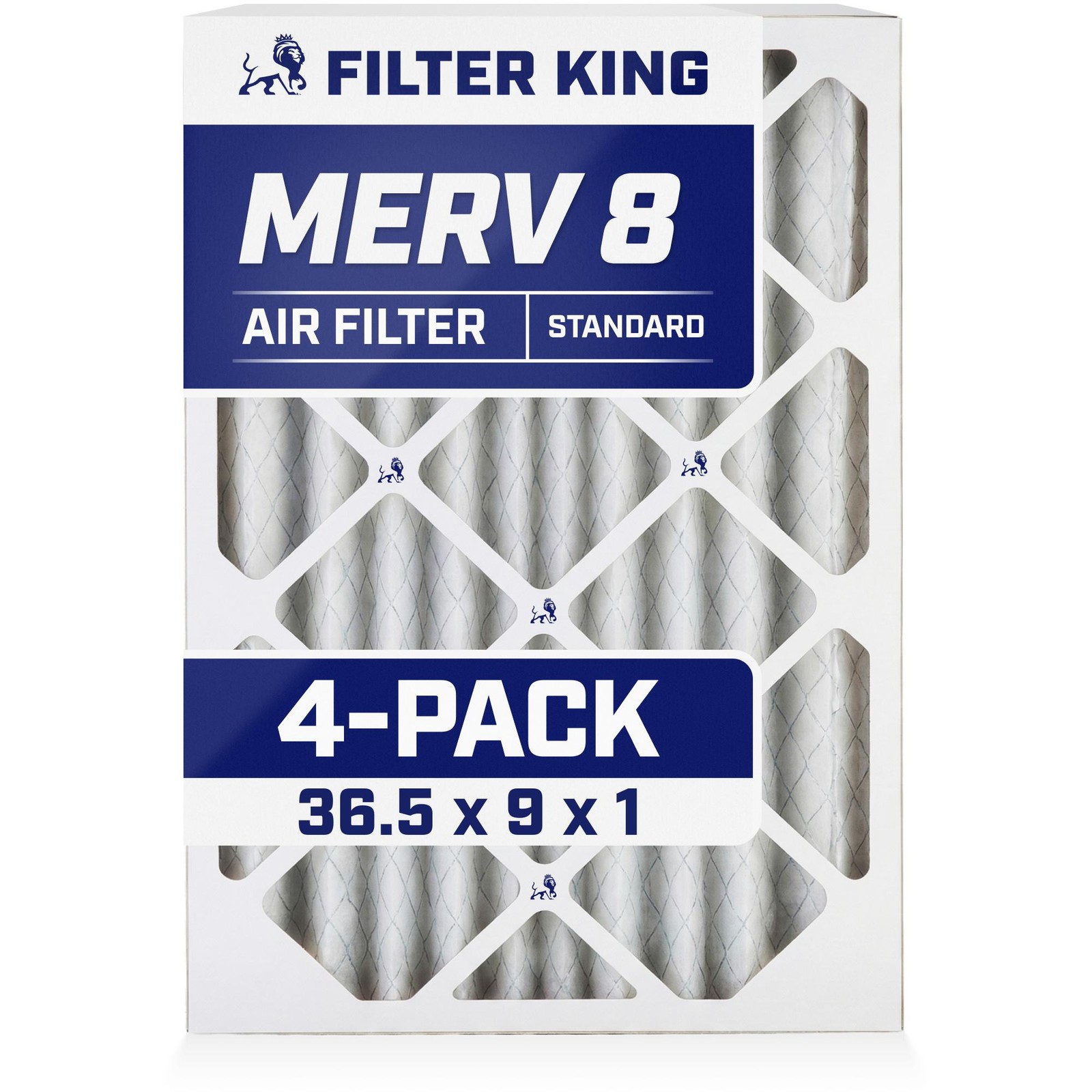 Filter King 36.5x9x1 Air Filter 4-PACK MERV 8 Actual Size 36.5 x 9 x .75″