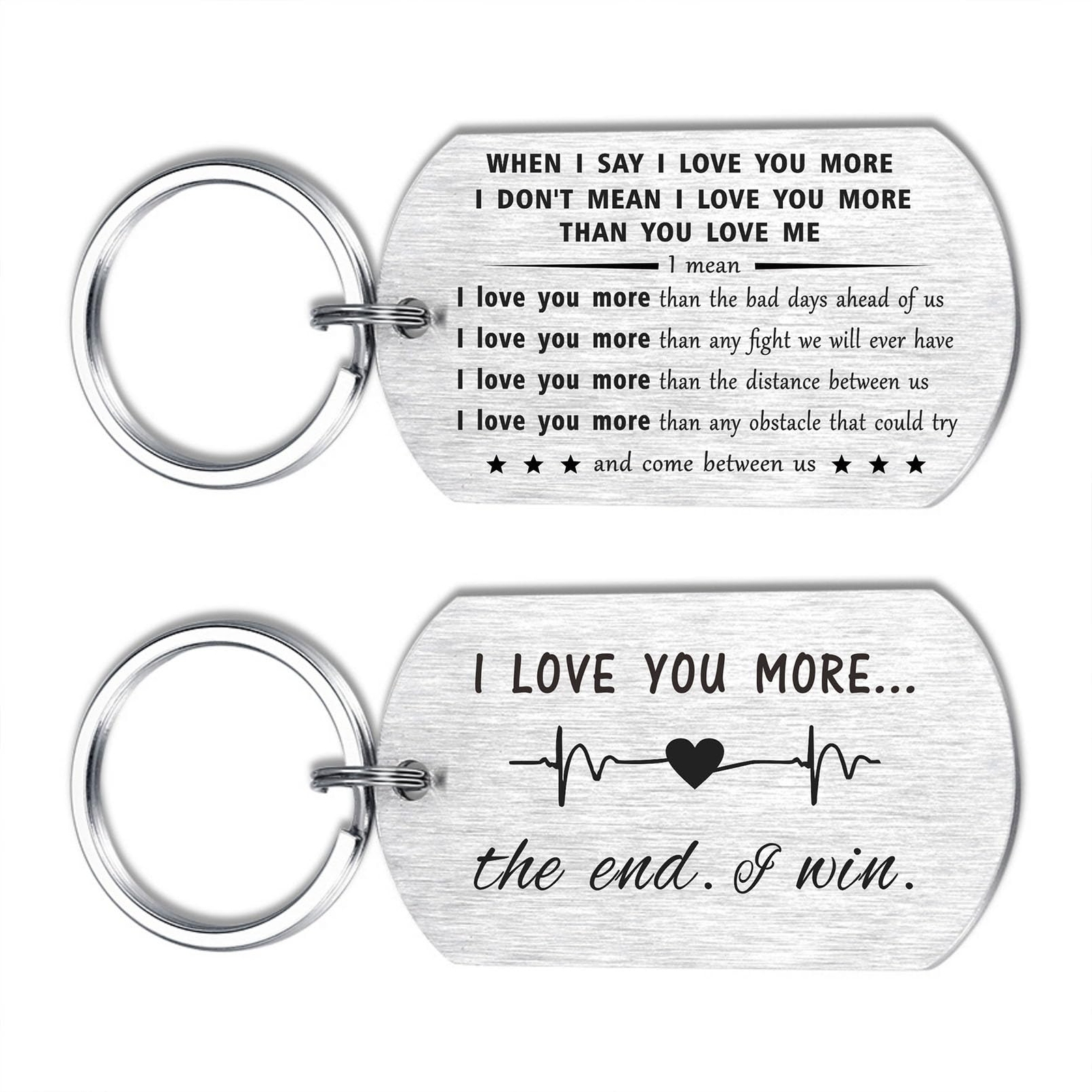 Love Keychain Love Gifts for Him Her I Love You More the End I Win Keychain V... gallery