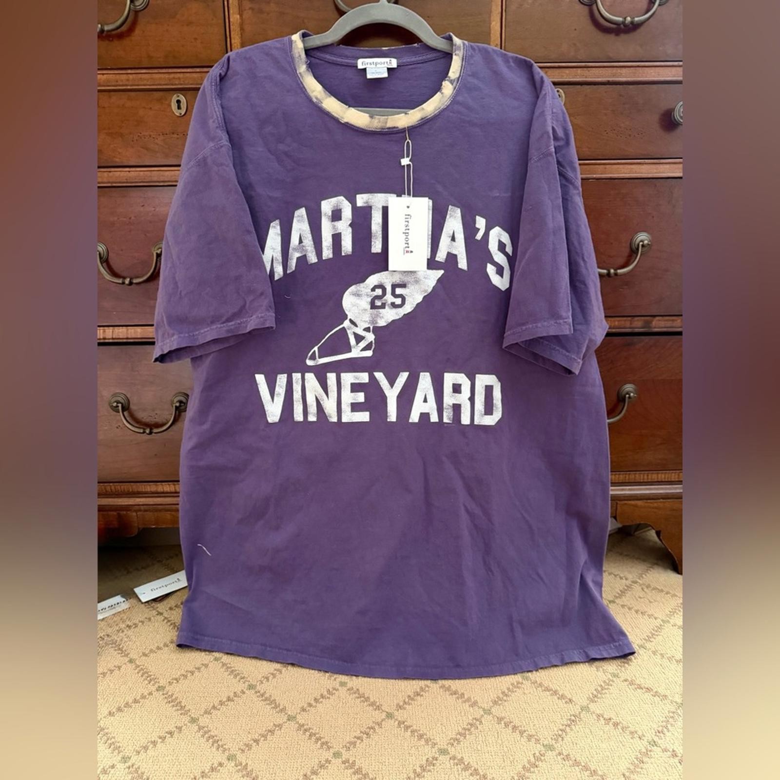 Firstport Marttha’s Vineyard track and field distressed short sleeve t-shirt NWT gallery