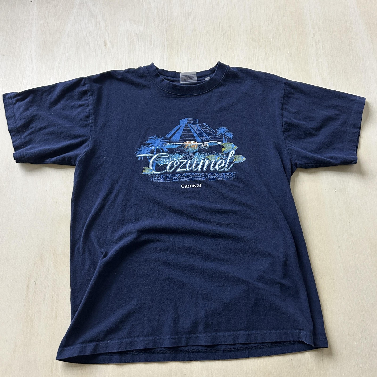 Cozumel Carnival Shirt Mens Large Blue Mexico Tropical Fish Graphic Souvenir gallery