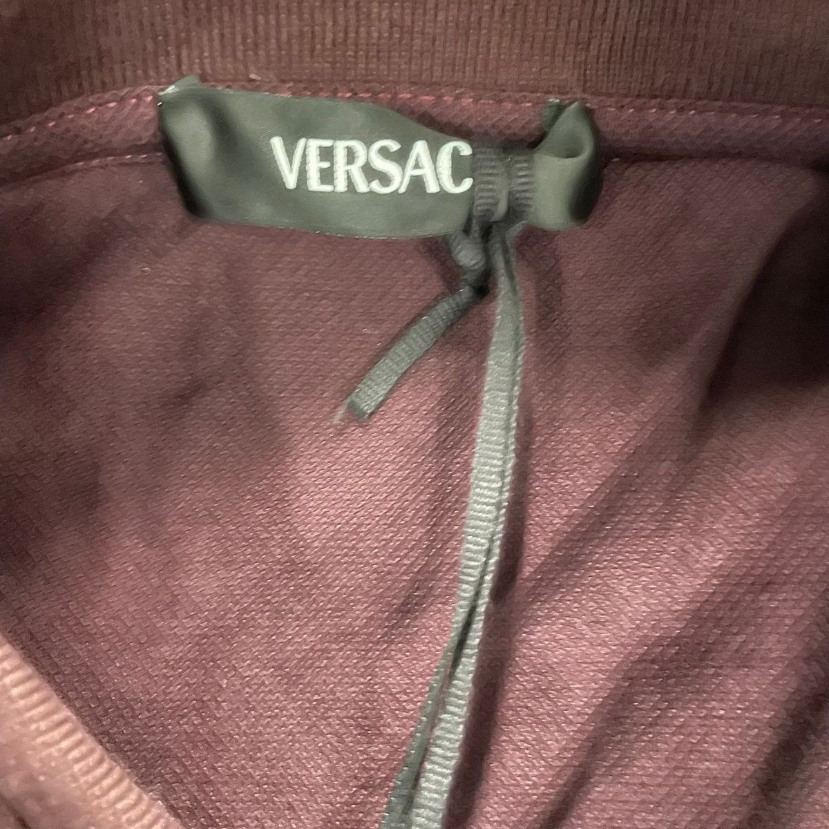 VERSACE Short Sleeve Pique Polo Shirt Men's Size L Burgundy 1LH50 gallery