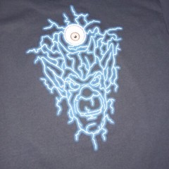 Vintage 90s Wayne Damage Gargoyle Eye Double Sided Black T Shirt Size Large L