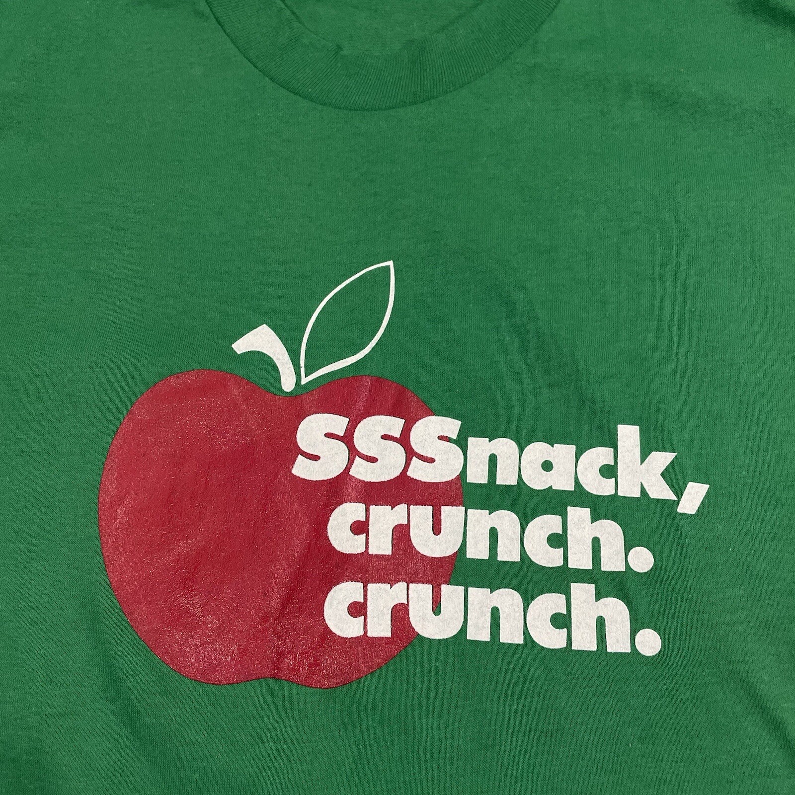 EUC! Vintage 80s Apple Green T Shirt Adult Mens S/M Fit 50/50 Graphic K-Brand gallery