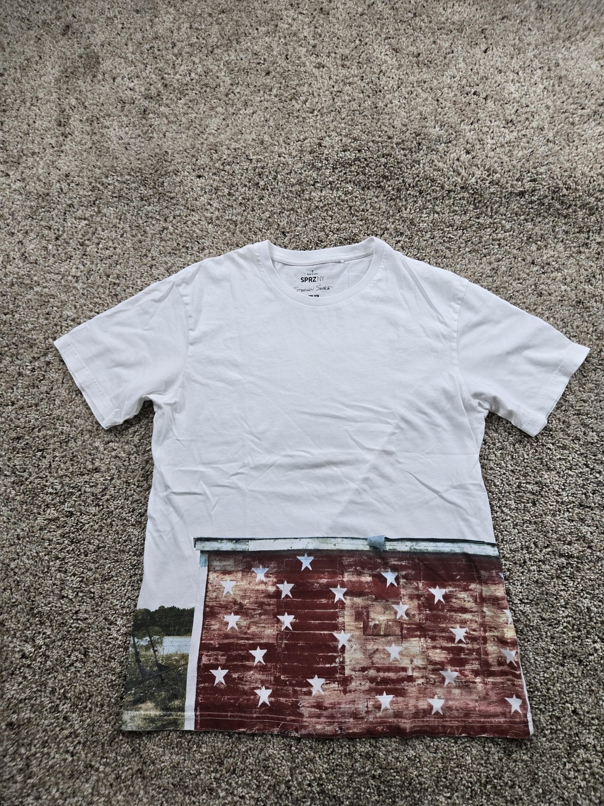 UNIQLO UT SPRZ NY Stephen Shore Shirt Mens Small White Photo Graphic Stars Tee gallery