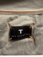 LEFT COAST TEE 1/4 Long Sleeved Pullover Mock Neck Tee Blue Cotton SZ Medium