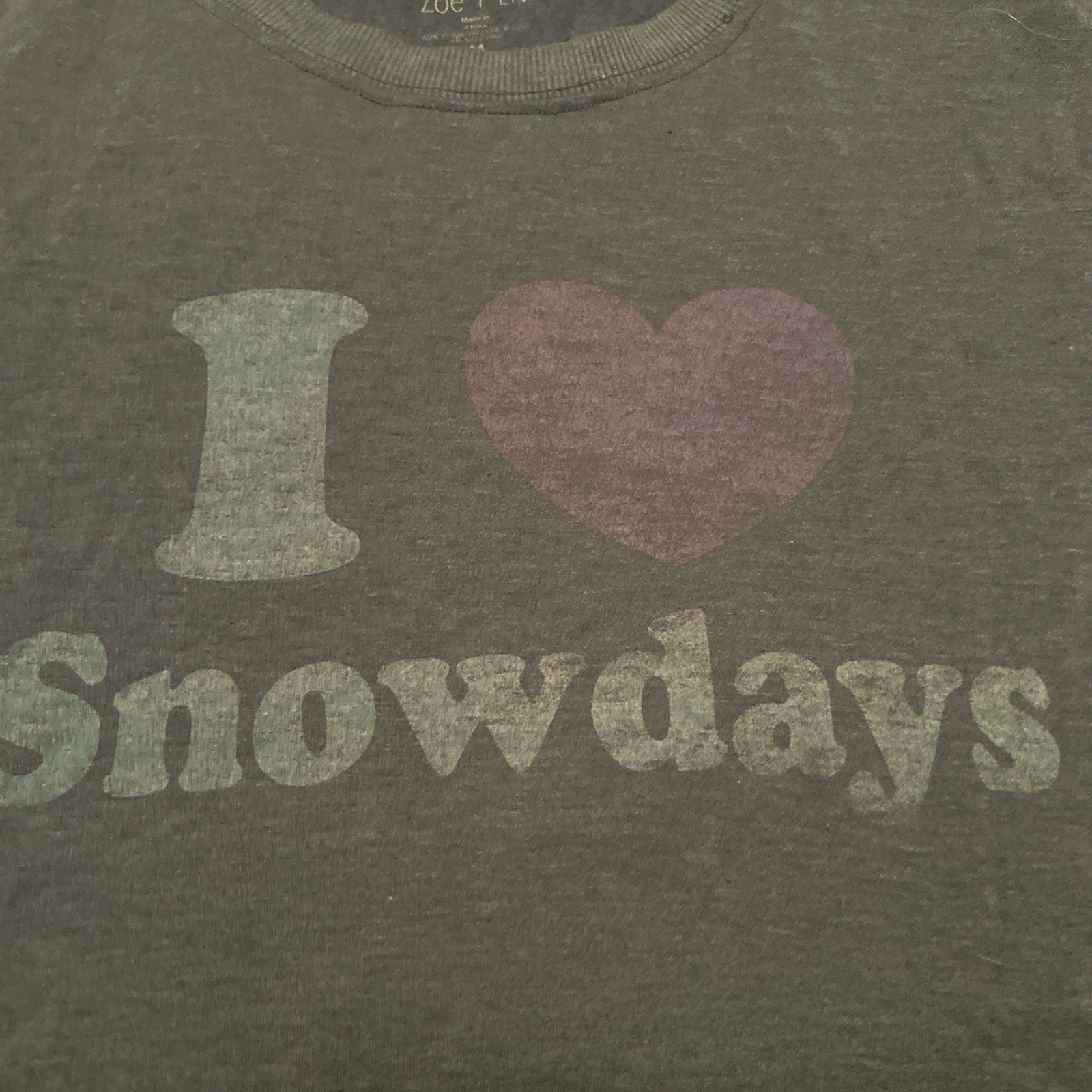 Zoe + Liv Men's Gray T-Shirt M Crew Neck 'I Love Snowdays' Poly Rayon Spandex gallery