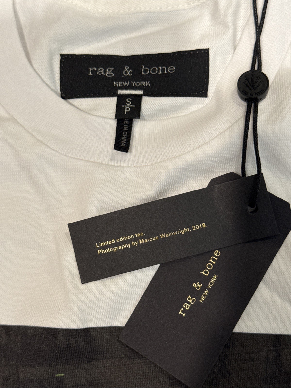 rag and bone White Vintage Car T-Shirt Size S gallery