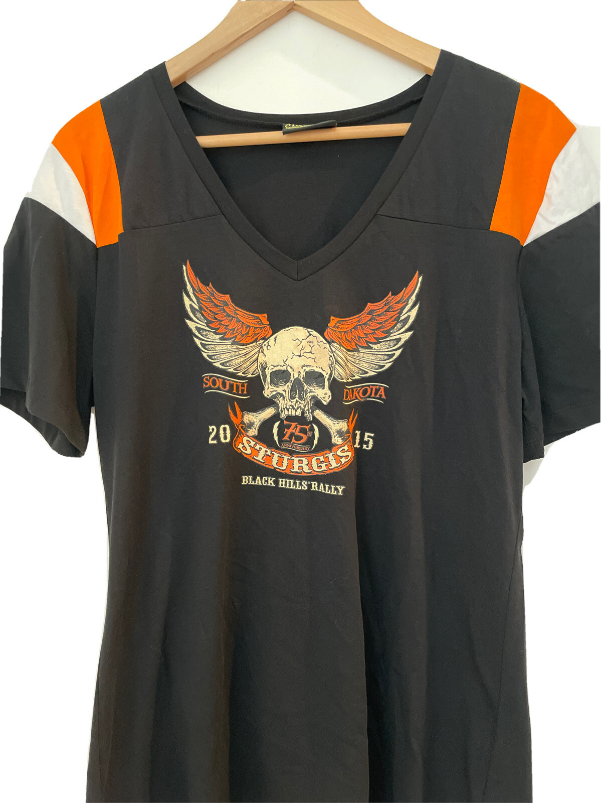 STURGIS T Shirt Womens 2XL 75th Anniv. 2015 Black Hills Motorcycle Rally Sexy gallery