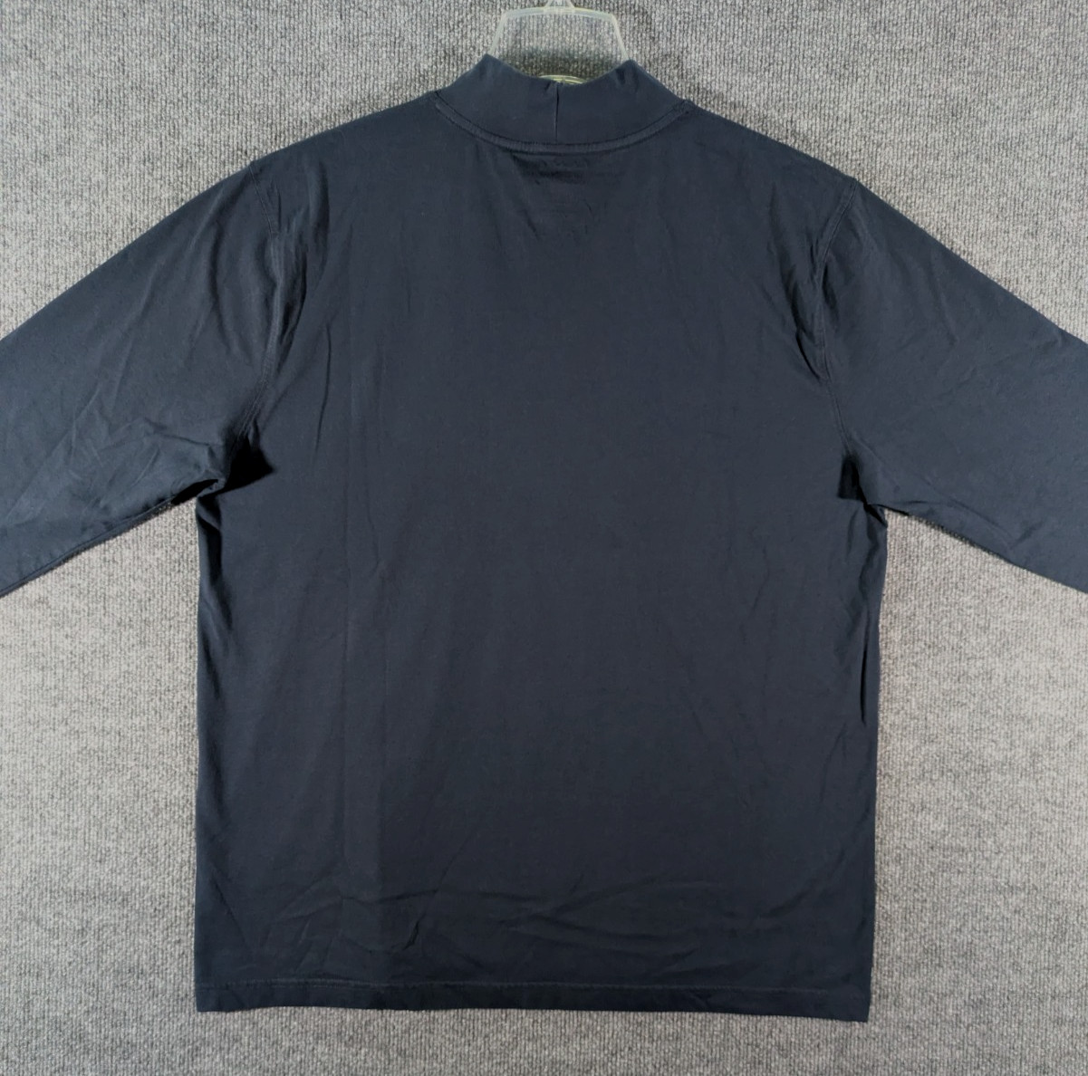 LL Bean Mock Neck Shirt Mens Large Navy Long Sleeve Tee 100% Cotton 508112 gallery