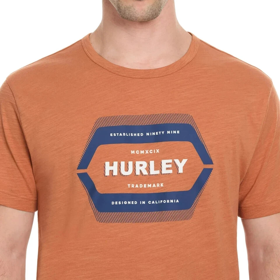 Hurley Men's One-Piece Graphic Tee, Orange, L gallery
