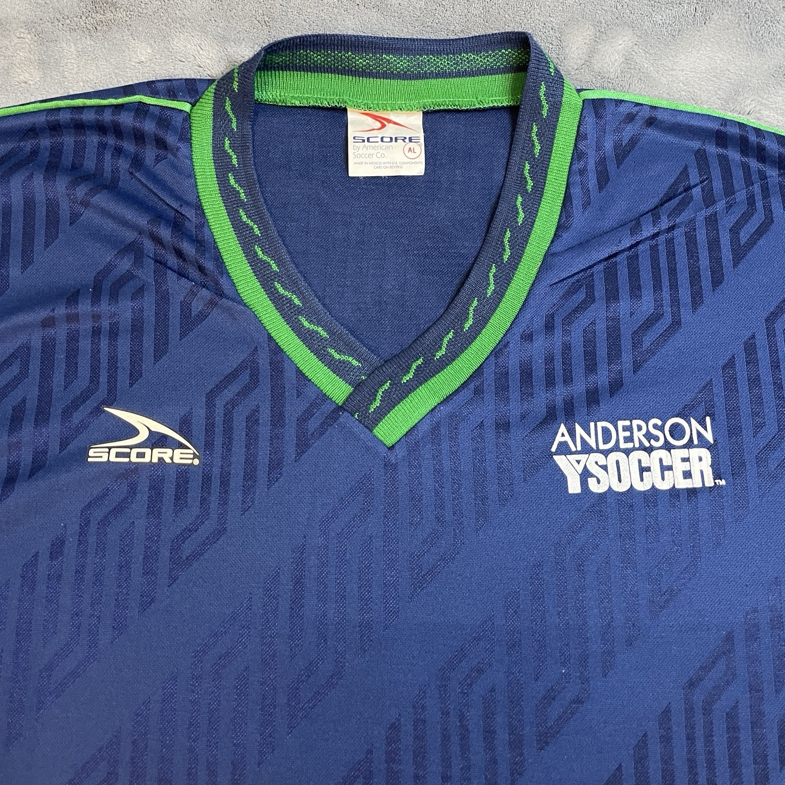 Vintage 90s YMCA Soccer T-Shirt Men’s Large Blue/Green Sports Sportswear Hipster gallery