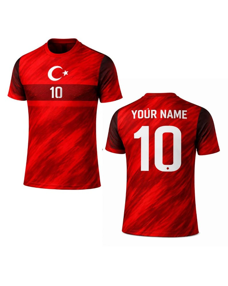 Personalized Turkiye Soccer Fan 3D T-Shirt, Turkey Custom Name Number Football gallery