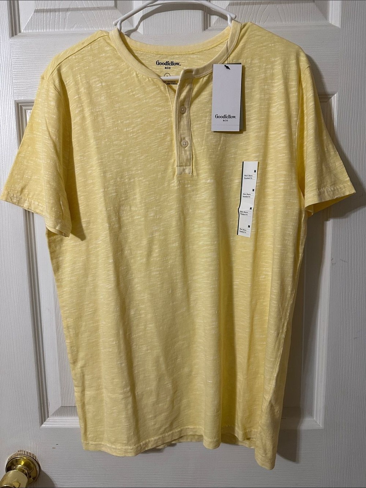 Goodfellow & Co Men’s Pale Yellow Short Sleeve Henley gallery