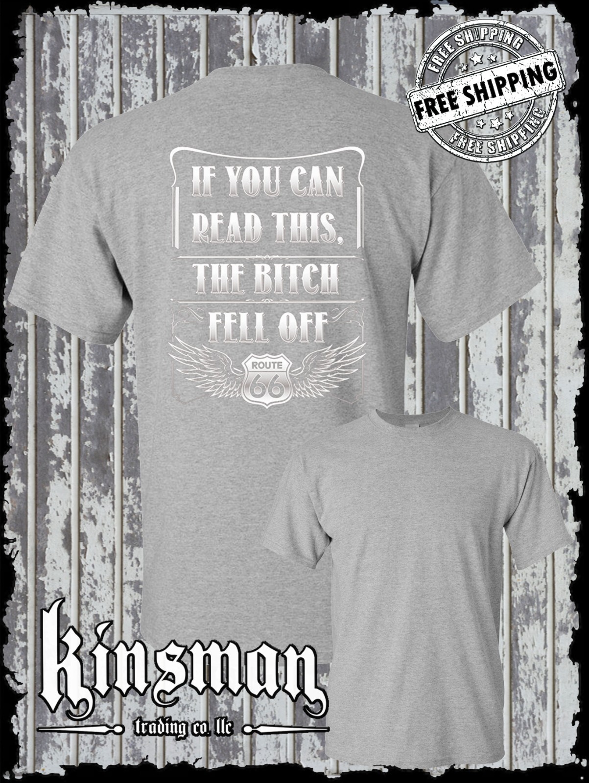 If You Can Read This, The B*tch Fell Off Route 66 T-Shirt Biker / Motorcycle USA gallery
