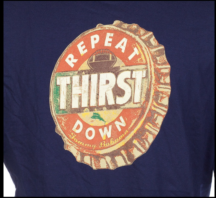 $45 TOMMY BAHAMA Navy Blue FOOTBALL BEER Relaxed Fit Short Sleeve T-shirt NWT gallery