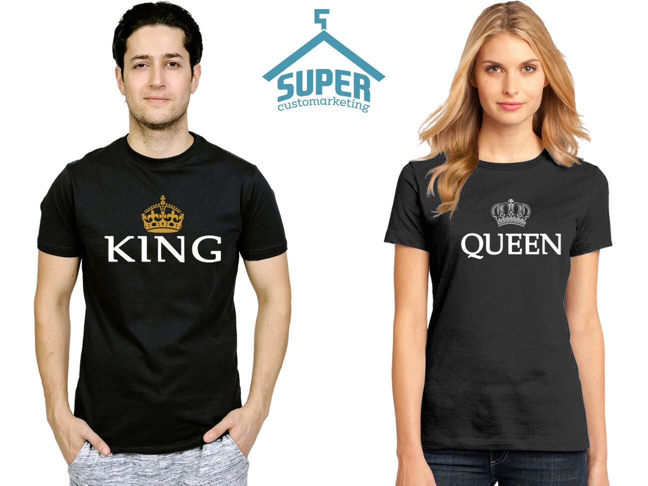 King & Queen Couple Matching T-shirts Princess Princess the Best Couple Black gallery