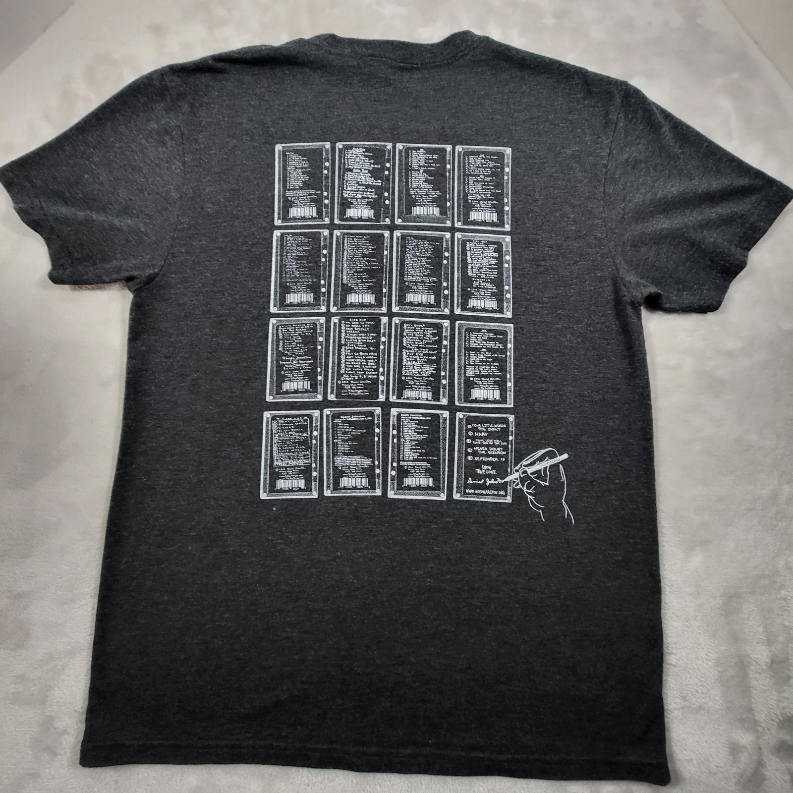 Daniel Johnston Shirt Mens Medium Black Double Sided Cassette Grid Album Art Tee gallery